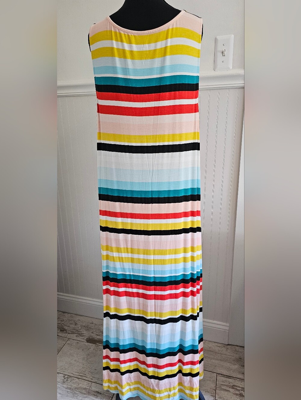 Torrid Multi Colored Stripe Maxi Tank Dress Hi-lo Hem 3X - Picture 2 of 3